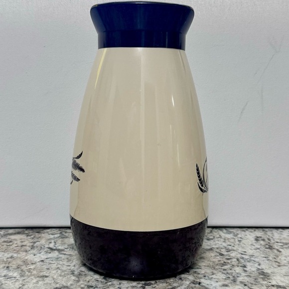 Thermo Serv Insulated Coffee Carafe Cream & Brown Vntg 1 Liter Rare Wheat Design - Picture 2 of 12